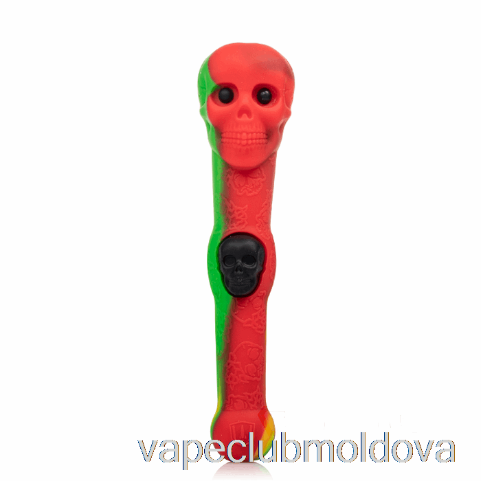 Vape Mod Stratus Skull Dipper Silicon Dab Straw Rasta (verde / Roșu / Galben)